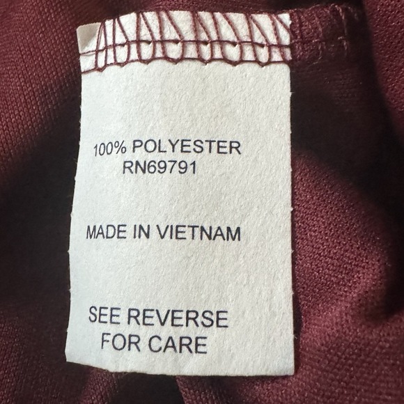 Sara Michelle 1X Shirt Top Maroon Red Paisley 3/4 Sleeve Scoop Neck Button Back - Picture 7 of 9